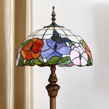 Tiffany Stained Dome Glass Bronze Base Floor Lamp Image - 3