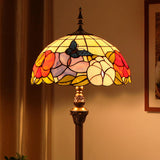 Tiffany Stained Dome Glass Bronze Base Floor Lamp Image - 4