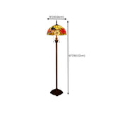 Tiffany Stained Dome Glass Bronze Base Floor Lamp #size