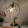 Tiffany Stained Floral Glass Curved Arm Table Lamp Image - 11