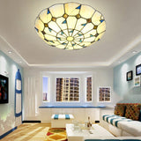 Tiffany Stained Glass Flush Mount Light Living Room Image - 1