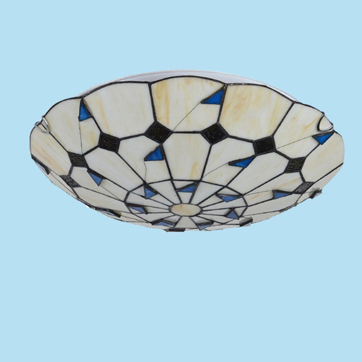 Tiffany Stained Glass Flush Mount Light Living Room Image - 11