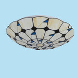 Tiffany Stained Glass Flush Mount Light Living Room Image - 11