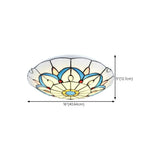 Tiffany Stained Glass Flush Mount Light Living Room Image - 16