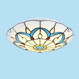 Tiffany Stained Glass Flush Mount Light Living Room Image - 3