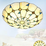 Tiffany Stained Glass Flush Mount Light Living Room Image - 8