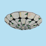 Tiffany Stained Glass Flush Mount Light Living Room Image - 9