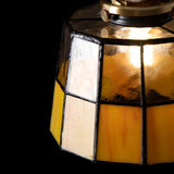 Tiffany Stained Yellow Black Glass Tapered Pendant Light Image - 9