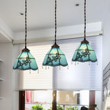 Tiffany Style Colorful Stained Glass Floral Pendant Light Image - 10