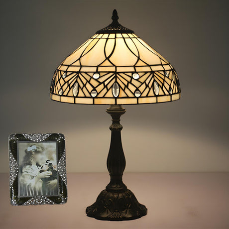 Tiffany Style Elegant Umbrella Glass Decor Table Lamp Image - 1