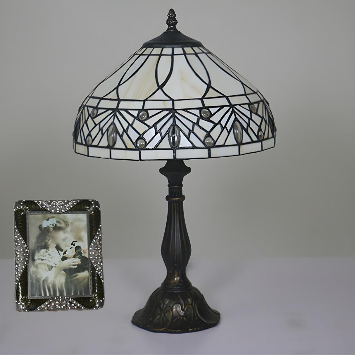 Tiffany Style Elegant Umbrella Glass Decor Table Lamp Image - 12