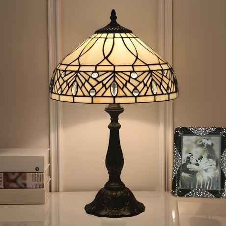 Tiffany Style Elegant Umbrella Glass Decor Table Lamp Image - 2