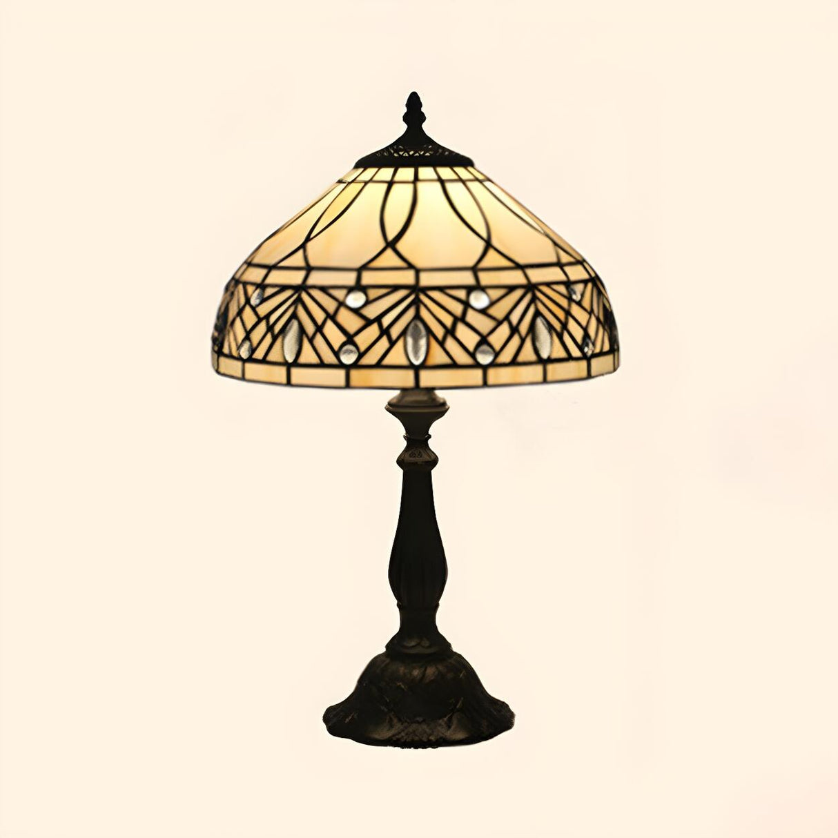 Tiffany Style Elegant Umbrella Glass Decor Table Lamp Image - 6