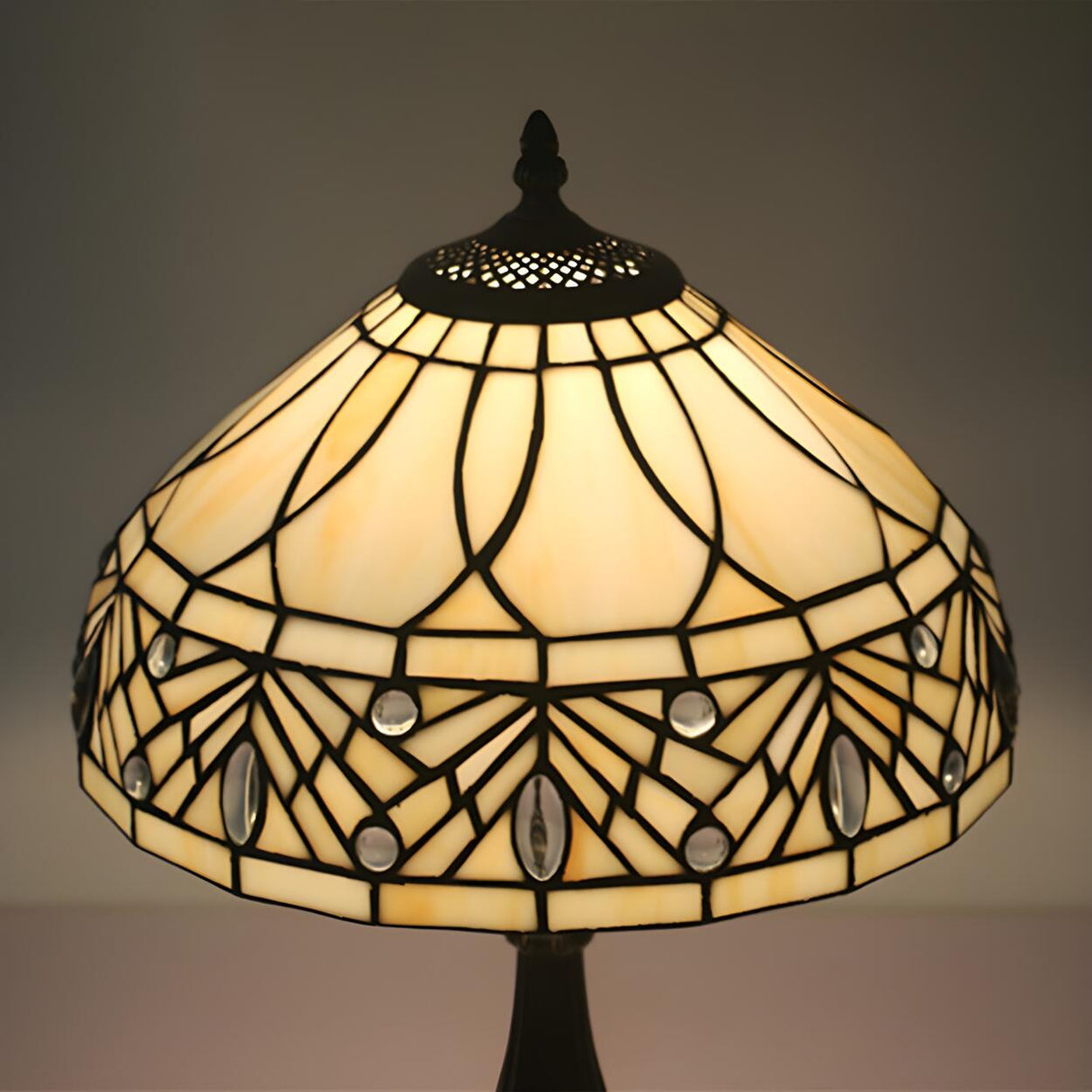 Tiffany Style Elegant Umbrella Glass Decor Table Lamp Image - 7