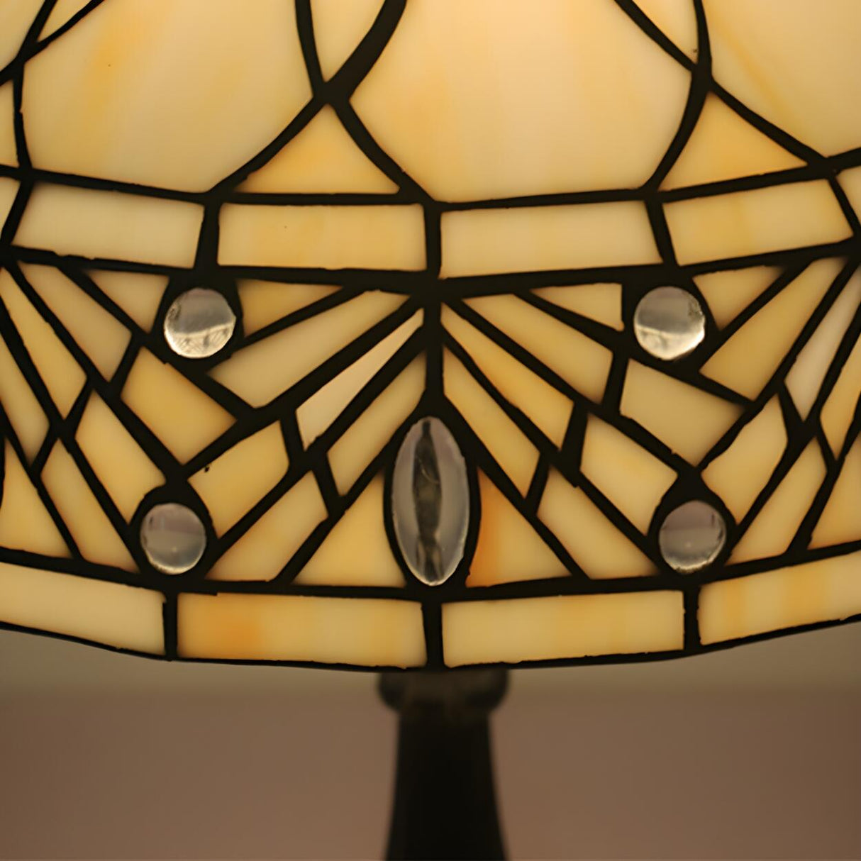 Tiffany Style Elegant Umbrella Glass Decor Table Lamp Image - 9