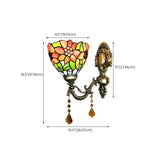 Tiffany Style Geometric Stained Glass Wall Light #size