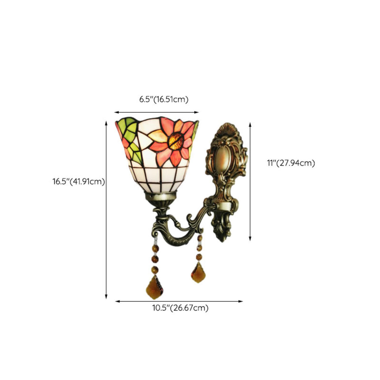 Tiffany Style Geometric Stained Glass Wall Light Image - 12