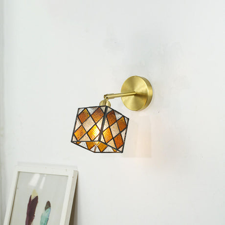 Tiffany Style Square Stained Glass LED Wall Sconce Image - 2