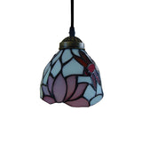 Tiffany Style Stained Glass Floral Pendant Light Dining Room Image - 7