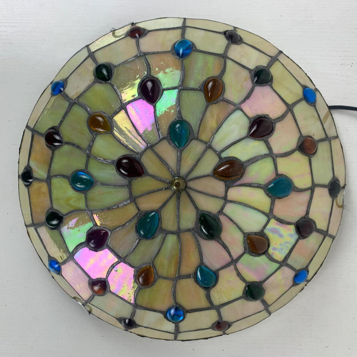 Tiffany Vaulted Stained Floral Glass Flush Mount Light Image - 10