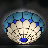 Tiffany Vaulted Stained Floral Glass Flush Mount Light Image - 15