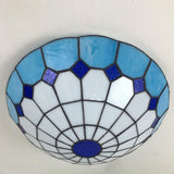 Tiffany Vaulted Stained Floral Glass Flush Mount Light Image - 18