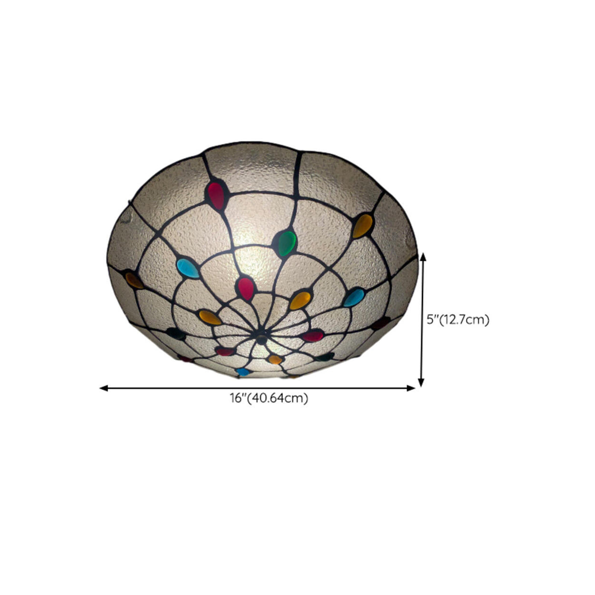 Tiffany Vaulted Stained Floral Glass Flush Mount Light Image - 22