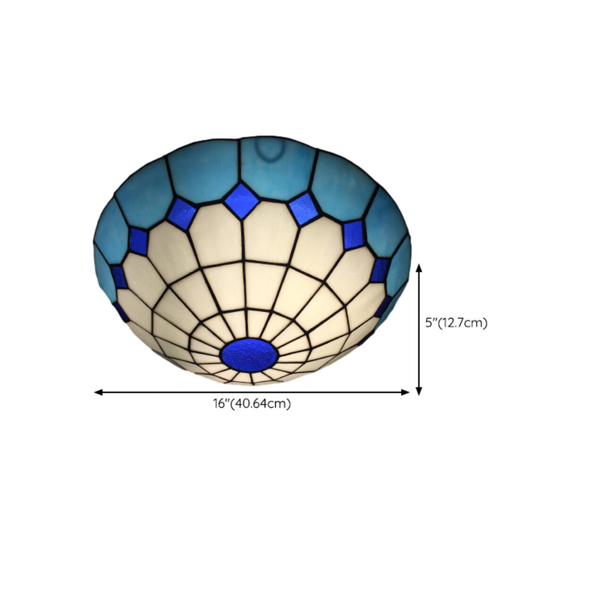 Tiffany Vaulted Stained Floral Glass Flush Mount Light Image - 23