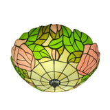 Tiffany Vaulted Stained Floral Glass Flush Mount Light Image - 5