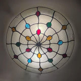 Tiffany Vaulted Stained Floral Glass Flush Mount Light Image - 6