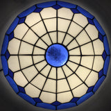 Tiffany Vaulted Stained Floral Glass Flush Mount Light Image - 9