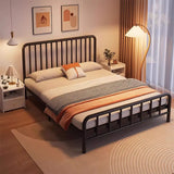 Tiltable Metal Black Queen Headboard Open-Frame Bed Image - 10