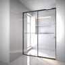 Towel Bar  and Handle Double Sliding Glass Shower Door Image - 6