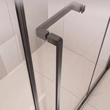 Towel Bar Included Clear Frameless Pivot Shower Door Image - 10