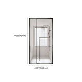 Towel Bar Included Clear Frameless Pivot Shower Door Image - 16