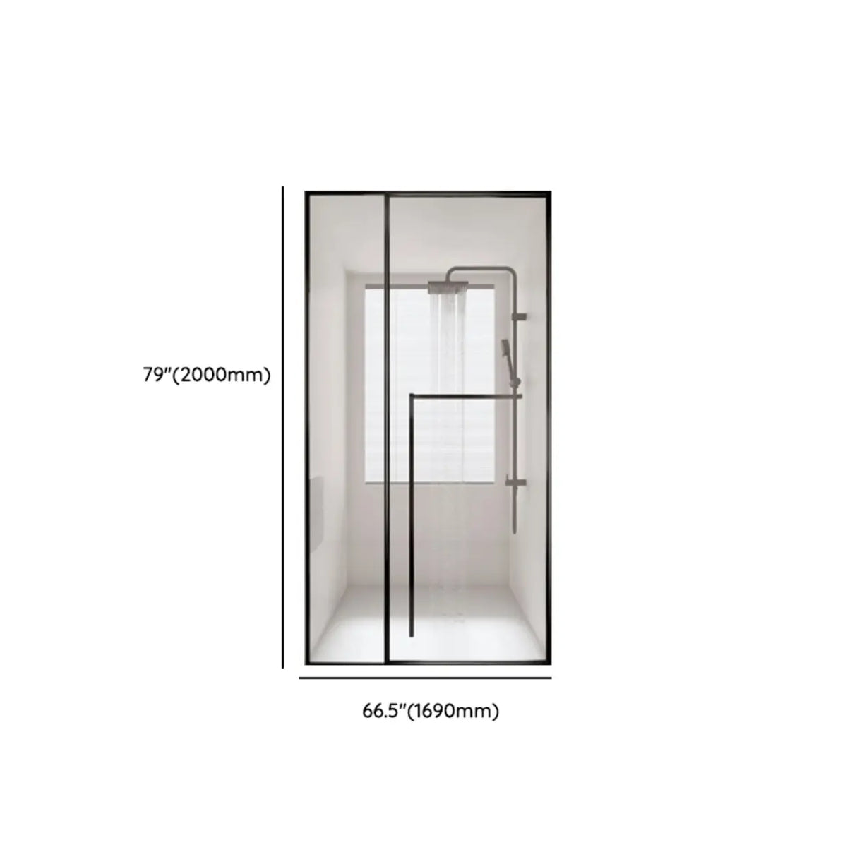 Towel Bar Included Clear Frameless Pivot Shower Door Image - 17