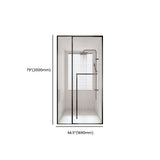 Towel Bar Included Clear Frameless Pivot Shower Door Image - 17