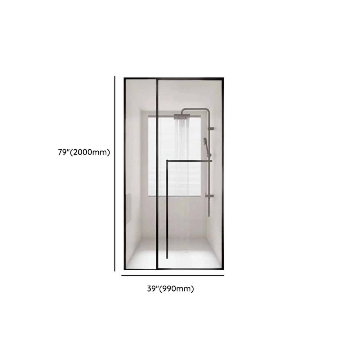 Towel Bar Included Clear Frameless Pivot Shower Door Image - 19