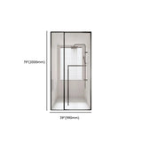 Towel Bar Included Clear Frameless Pivot Shower Door Image - 19