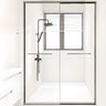 Towel Bar Sliding Glass Black Hardware Shower Door Image - 1