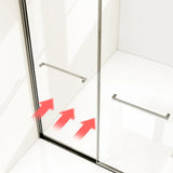 Towel Bar Sliding Glass Black Hardware Shower Door Image - 7