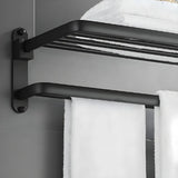 Towel Rack Shelf Black Metal Bathroom Hardware Set Image - 14