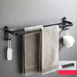 Towel Rack Shelf Black Metal Bathroom Hardware Set Image - 24