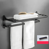 Towel Rack Shelf Black Metal Bathroom Hardware Set Image - 3