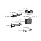 Towel Rack Shelf Black Metal Bathroom Hardware Set Image - 31