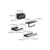 Towel Rack Shelf Black Metal Bathroom Hardware Set Image - 33