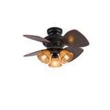 Traditional 4 Blade Flower Shades Ceiling Fan Lights Image - 10