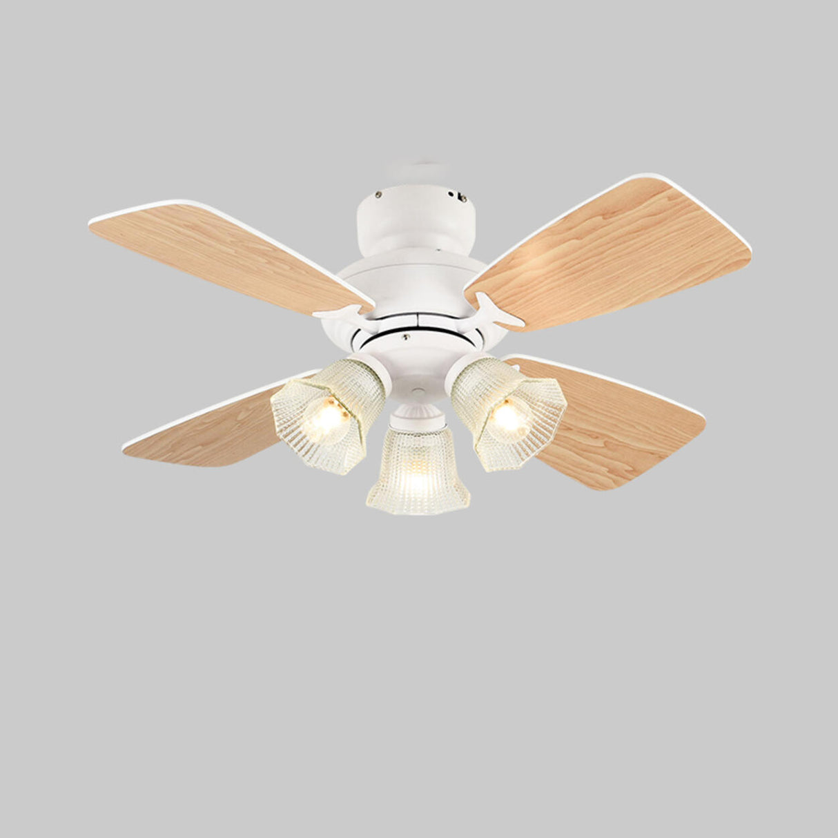 Traditional 4 Blade Flower Shades Ceiling Fan Lights Image - 13