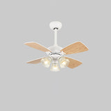 Traditional 4 Blade Flower Shades Ceiling Fan Lights Image - 15