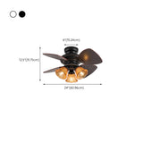 Traditional 4 Blade Flower Shades Ceiling Fan Lights Image - 19